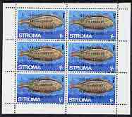 Stroma 1970 Fish 1s (Sole) with '6th Anniversary of Death of Sir Winston Churchill' opt in error complete perf sheetlet of 6 values unmounted mint, stamps on , stamps on  stamps on fish, stamps on  stamps on churchill