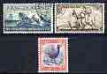 New Zealand 1956 Southland Centennial perf set of 3 fine used SG 752-754, stamps on animals, stamps on bovine, stamps on ovine, stamps on whales, stamps on ships, stamps on birds