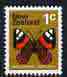 New Zealand 1970-76 Red Admiral Butterfly 1c (from wmk'd def set) unmounted mint, SG 915, stamps on butterflies