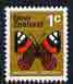 New Zealand 1970-76 Red Admiral Butterfly 1c (from wmkd def set) unmounted mint, SG 915, stamps on butterflies