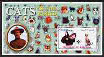 Somalia 2002 Domestic Cats of the World perf s/sheet #10 with Scout Logo & Baden Powell in background, fine cto used , stamps on , stamps on  stamps on cats, stamps on  stamps on scouts