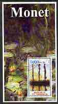 Somalia 2002 Monet Paintings perf s/sheet fine cto used , stamps on arts, stamps on monet