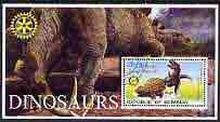 Somalia 2002 Dinosaurs perf s/sheet #3 (with Rotary Logo) fine cto used, stamps on dinosaurs, stamps on rotary