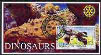 Somalia 2002 Dinosaurs perf s/sheet #4 (with Rotary Logo) fine cto used, stamps on dinosaurs, stamps on rotary