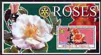Somalia 2002 Roses #2 perf s/sheet (with Rotary Logo) fine cto used, stamps on flowers, stamps on roses, stamps on rotary
