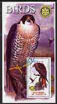 Somalia 2002 Birds of Prey perf s/sheet (with Rotary Logo) fine cto used, stamps on , stamps on  stamps on birds, stamps on  stamps on birds of prey, stamps on  stamps on falcons, stamps on  stamps on kites