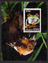 Benin 2005 Frogs #1 perf s/sheet (with Bat as background) fine cto used, stamps on frogs, stamps on bats, stamps on mammals, stamps on reptiles