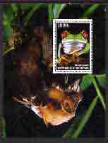 Benin 2005 Frogs #1 perf s/sheet (with Bat as background) fine cto used, stamps on , stamps on  stamps on frogs, stamps on  stamps on bats, stamps on  stamps on mammals, stamps on  stamps on reptiles