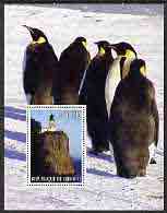 Djibouti 2005 Lighthouses #1 perf s/sheet (with Penguins as background) fine cto used, stamps on , stamps on  stamps on lighthouses, stamps on  stamps on birds, stamps on  stamps on penguins, stamps on  stamps on polar