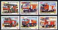Cambodia 2000 Fire Engines perf set of 6 unmounted mint SG 2042-47, stamps on , stamps on  stamps on fire