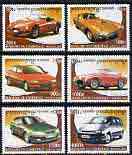 Cambodia 2001 Modern Cars perf set of 6 unmounted mint SG 2239-44, stamps on cars, stamps on ferrari, stamps on fiat, stamps on citroen, stamps on renault