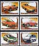 Cambodia 2001 Modern Cars perf set of 6 unmounted mint SG 2239-44, stamps on , stamps on  stamps on cars, stamps on  stamps on ferrari, stamps on  stamps on fiat, stamps on  stamps on citroen, stamps on  stamps on renault