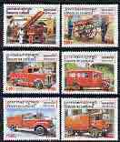 Cambodia 2001 Fire Engines perf set of 6 unmounted mint SG 2101-06, stamps on , stamps on  stamps on fire