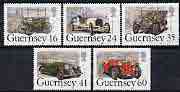 Guernsey 1994 Centenary of First Car perf set of 5 unmounted mint, SG 639-43, stamps on , stamps on  stamps on cars, stamps on  stamps on peugeot, stamps on  stamps on mercedes, stamps on  stamps on humber, stamps on  stamps on bentley, stamps on  stamps on  mg , stamps on  stamps on 