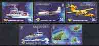 Guernsey 1994 25th Anniversary of Postal Administration perf set of 5 unmounted mint, SG 645-49, stamps on postal, stamps on ships, stamps on ferry, stamps on maps, stamps on aviation, stamps on hp, stamps on britten