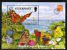 Guernsey 1997 WWF - Endangered Species - Butterflies perf m/sheet (with Hong Kong 97 imprint) unmounted mint, SG MS 734, stamps on stamp exhibitions, stamps on  wwf , stamps on butterflies, stamps on lighthouses, stamps on  wwf , stamps on 