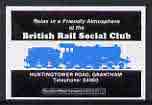 Match Box Label - British Rail Social Club (showing silhouette of steam loco in blue) unused and pristine, stamps on railways