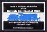 Match Box Label - British Rail Social Club (showing silhouette of steam loco in blue) unused and pristine, stamps on , stamps on  stamps on railways