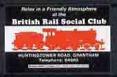 Match Box Label - British Rail Social Club (showing silhouette of steam loco in red) unused and pristine, stamps on , stamps on  stamps on railways