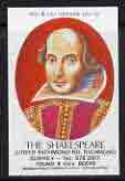 Match Box Label - The Shakespeare, Richmond (showing portrait of Shakespeare) unused and pristine, stamps on personalities, stamps on shakespear, stamps on literature