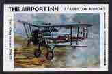 Match Box Label - The Airport Inn, Staverton Airport (showing early Bi-plane) unused and pristine