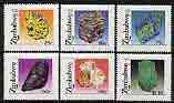 Zimbabwe 1993 Minerals perf set of 6 unmounted mint, SG 844-49, stamps on , stamps on  stamps on minerals