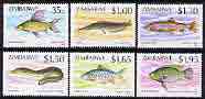 Zimbabwe 1994 Fishes (2nd series) perf set of 6 unmounted mint, SG 864-69*, stamps on , stamps on  stamps on fish