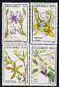 Zimbabwe 1993 Orchids perf set of 4 unmounted mint, SG 860-63*, stamps on flowers, stamps on orchids