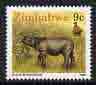 Zimbabwe 1990 Black Rhino 9c from def set, unmounted mint SG 773*, stamps on , stamps on  stamps on animals, stamps on  stamps on rhino