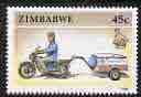 Zimbabwe 1990 Mail Motorcyclist 45c from def set, unmounted mint SG 783*, stamps on , stamps on  stamps on transport, stamps on  stamps on mail, stamps on  stamps on motorbikes, stamps on  stamps on postal, stamps on  stamps on 