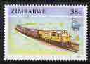 Zimbabwe 1990 Diesel Train 38c from def set, unmounted mint SG 782*, stamps on , stamps on  stamps on transport, stamps on  stamps on railways