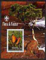 Somalia 2004 Flora & Fauna (Butterflies & Trees) perf m/sheet #4 with Scout logo in margin cto used, stamps on , stamps on  stamps on butterflies, stamps on  stamps on trees, stamps on  stamps on scouts