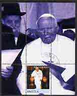 Angola 2000 Pope's Visit to the Holy Land perf s/sheet #2 fine cto used, stamps on personalities, stamps on pope, stamps on judaica