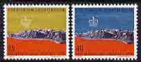 Liechtenstein 1958 Brussels International Exhibition perf set of 2 unmounted mint, SG 367-68*