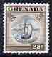 Grenada 1964-66 Badge of Colony 25c (wmk block CA) unmounted mint, SG 220, stamps on ships, stamps on arms, stamps on heraldry