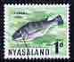 Nyasaland 1964 Chambo Fish 1d (from def set) fine cds used, SG 200, stamps on fish