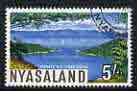 Nyasaland 1964 Monkey Bay, Lake Nyasa 5s (from def set) fine cds used, SG 208, stamps on lakes