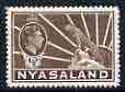 Nyasaland 1938-44 KG6 Leopard 1/2d brown unmounted mint, SG 130a*, stamps on animals, stamps on cats, stamps on leopards, stamps on  kg6 , stamps on 