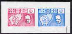 Calf of Man 1973 Churchill & Map (with Scout Logo) imperf m/sheet unmounted mint (as Rosen CA251MS var), stamps on churchill, stamps on maps, stamps on scouts