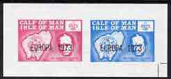 Calf of Man 1973 Europa opt'd on Churchill & Map (with Scout Logo) imperf m/sheet unmounted mint (as Rosen CA295MS var), stamps on churchill, stamps on maps, stamps on scouts, stamps on europa