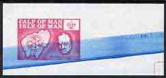 Calf of Man 1973 Churchill & Map (with Scout Logo) imperf m/sheet with blue colour omitted but thick blue band across sheet, unmounted mint (as Rosen CA251MS var), stamps on , stamps on  stamps on churchill, stamps on  stamps on maps, stamps on  stamps on scouts