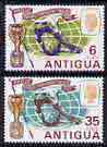Antigua 1966 Football World Cup perf set of 2 unmounted mint, SG 176-77*, stamps on football, stamps on sport