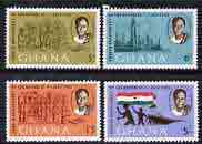 Ghana 1964 4th Anniversary of Republic perf set of 4 unmounted mint, SG 335-38, stamps on energy, stamps on  oil , stamps on farming, stamps on flags, stamps on 