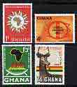 Ghana 1963 Africa Freedom Day perf set of 4 unmounted mint, SG 303-306, stamps on animals, stamps on antelopes, stamps on flags, stamps on maps