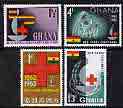 Ghana 1963 Red Cross Centenary perf set of 4 unmounted mint, SG 307-10, stamps on red cross, stamps on nurses