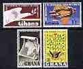 Ghana 1964 First Anniversary of African Unity Charter perf set of 4 unmounted mint, SG 339-42, stamps on globes, stamps on doves, stamps on maps, stamps on flowers, stamps on 