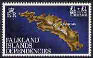 Falkland Islands Dependencies 1982 Rebuilding Fund £1 + £1 unmounted mint, SG 112, stamps on , stamps on  stamps on maps