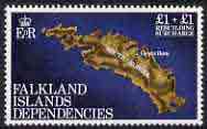 Falkland Islands Dependencies 1982 Rebuilding Fund 1 + 1 unmounted mint, SG 112, stamps on maps