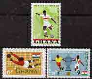 Ghana 1965 African Soccer Cup Competition perf set of 3 unmounted mint as SG 400-402, stamps on , stamps on  stamps on football, stamps on  stamps on sport