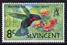 St Vincent 1970-71 Purple-Throated Carib 8c from def set unmounted mint, SG 292, stamps on birds, stamps on hummingbirds